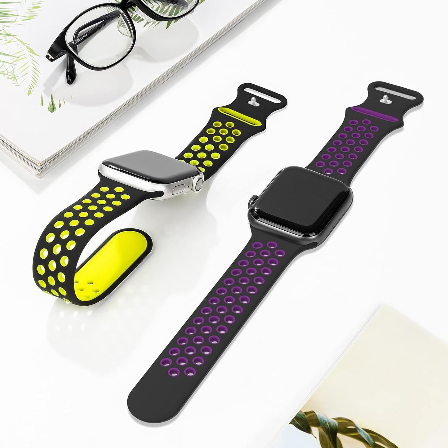 Silicone Bands Compatible with Apple Watch, Replacement Strap